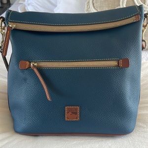 New Dooney & Bourke Pebble Leather Large Sac in the color “Jeans”